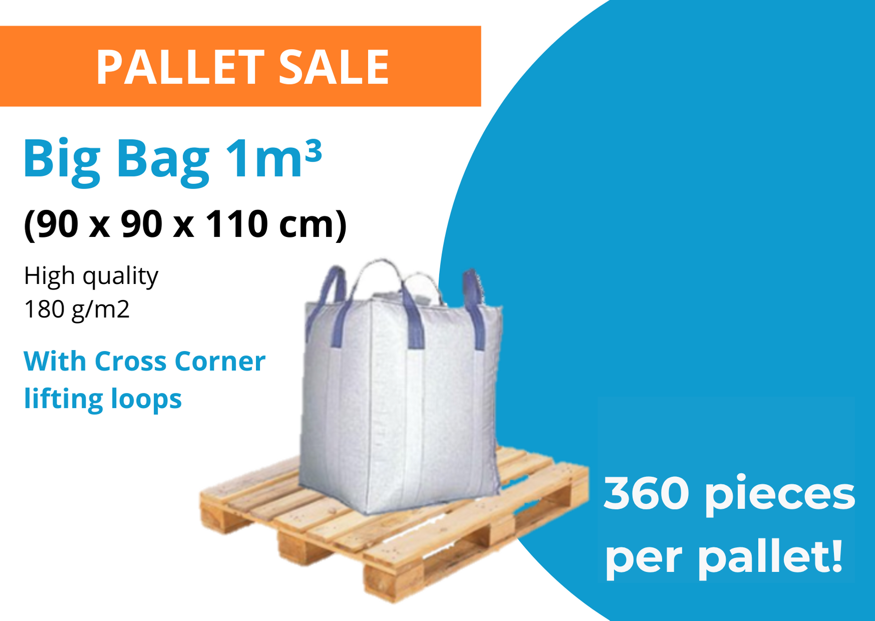 Big Bag 1m3 with lifting loops pallet sale